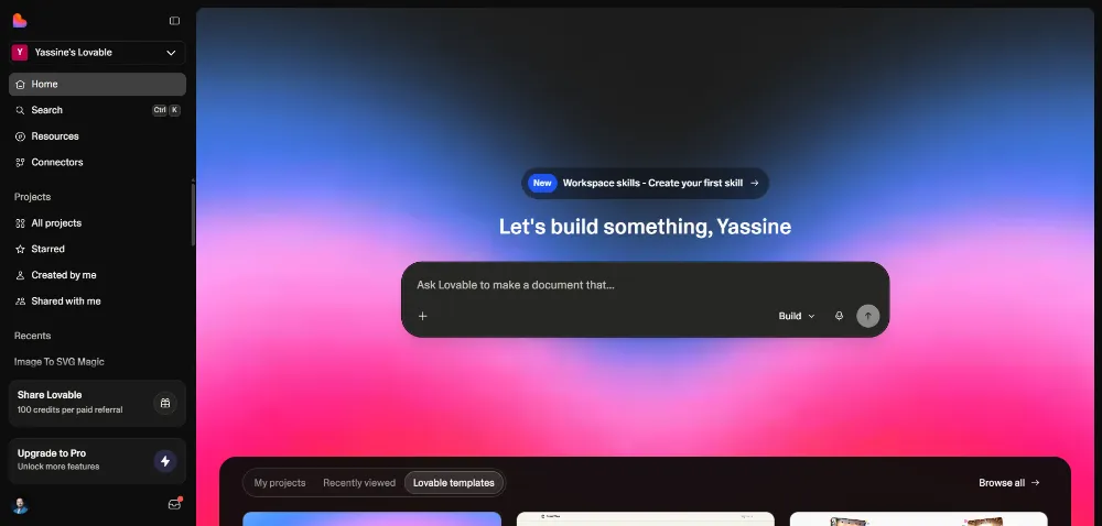 Lovable free portfolio website for freelancers
